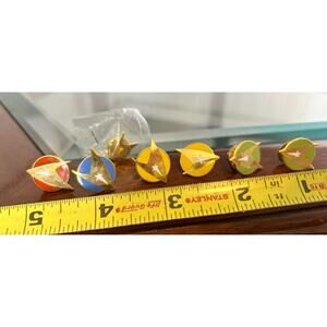 Vintage Star Trek Delta Insignia Enamel Pins Lot of 7 Multicolor Gold Tone